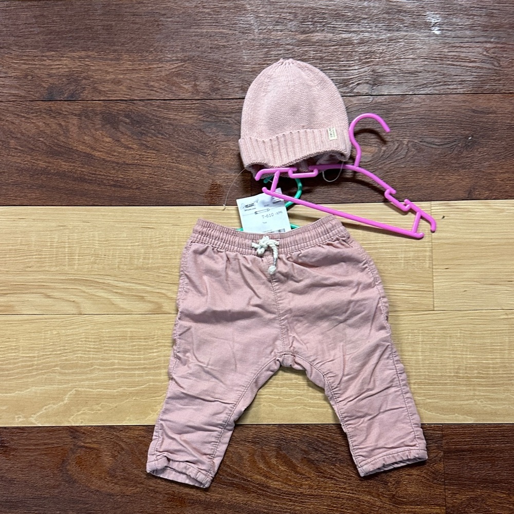 H&M Soft Pink Kids Hat and Pants Set